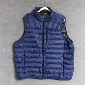 Hawke Co Vest Mens 2XL Blue Packable Down Puffer Lightweight Quilted Zip Outdoor